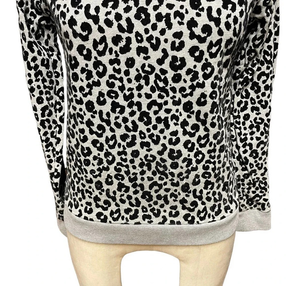 Whistles‎ Cheetah Flocked Sweatshirt Grey Marl Size XS - Picture 4 of 9